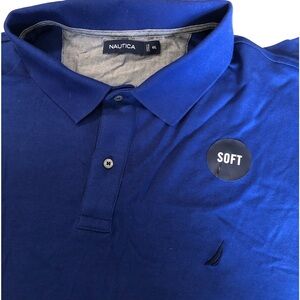 Mens 4X Nautica blue polo, new